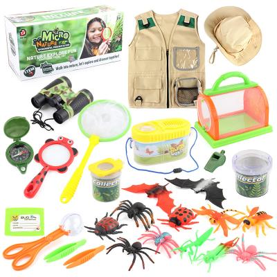 China ABS Plastic Educational Science Toys 26 Piece Kids Explorer Outdoor Insect Catching Suit Telescope Observation Insect Toy en venta