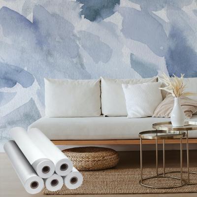 China Silk Wall Covering Blank Wall Paper Roll Silk Fabric Wallpaper For Inkjet Digital Print for sale