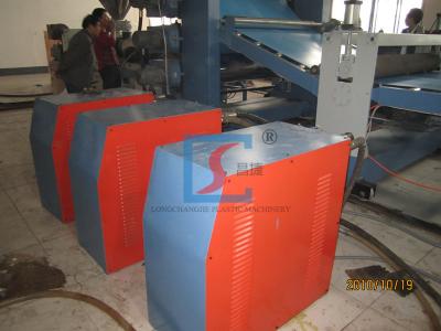 China Three Roll Calender Plastic Sheet Extrusion Line , PVC Plastic Roof Sheet Extrusion Machine for sale