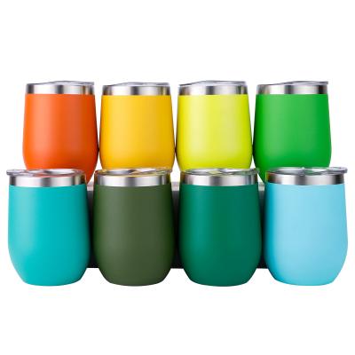 China PORTABLE Stainless Steel Tumbler 12oz Double Tumbler Vacuum Insulated Wine Wall Glass Coffee Mug for sale