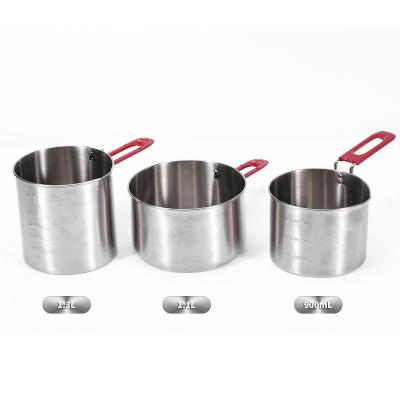 China Outdoor Camping Cooking Stainless Steel Foil Clad Straight Sided Sauce Pan for sale