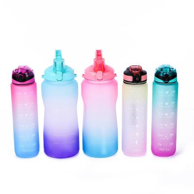 China Custom Wide Mouth Minimalist 32 Ounce Water Bottles With Time Motivational Marker And Straw For The Gym for sale