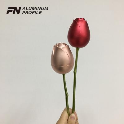 China Removable Aluminum Decorations Profile Rose Rose Gold Aluminum Profile Anodize Aluminum Alloy Rose for sale