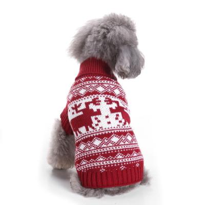 China 2023 Wholesale Luxury Warm Cotton Dog Christmas Autumn Winter Cat Pet Clothes Breathable Sweater for sale