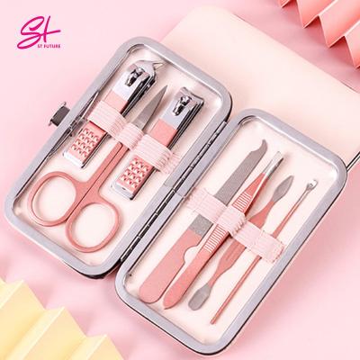 China Finger Nail Care Manicure Set Stainless Steel Nail Clippers Set Professional Hot Selling Pedicure 7 Pcs Non-Slip Manicure Set for sale