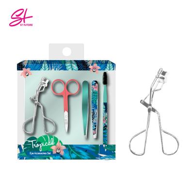 China Eye Makeup 5 in 1 Acessonies Eye Set 5pcs Eyelash Curler, Eyebrow Tweezers, Eyebrow Brush Gift Set for sale