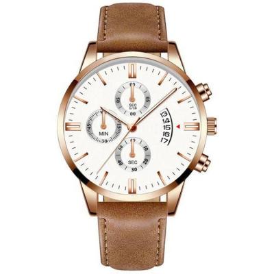 China Famous brand alarm watch men's luxury quartz casual watches for men leather men's sports business wristwatch for sale