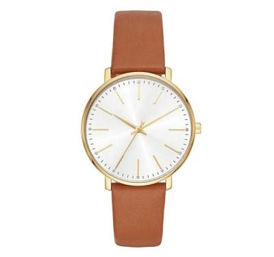 China Simple Alarm Design Minimalist Mk Style Watch High Quality Women Fashion Quartz Watch Genuine Leather Waterproof Women Dress Watch for sale