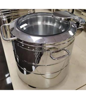 China Hotel Restaurant Hot Selling High Quality Commercial Buffet Around Luxury Round Insulation Soup Pot Glass Stove for sale