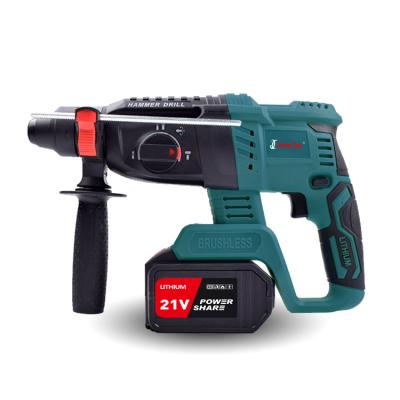 China 3 Function GUANG CHEN Electric Hammer Impact Drill Rechargeable Brushless Cordless Rotary Hammer Drill for sale