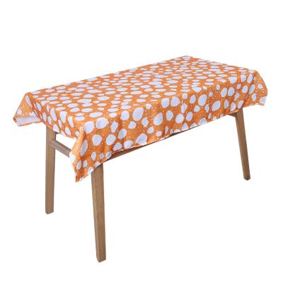 China Factory modern cheap waterproof polyester tablecloth, orange tablecloth for sale