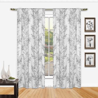 China Blackout Curtain Jacquard Window Drapes Curtains Luxury Living Room Floral Printed Window Curtain for sale