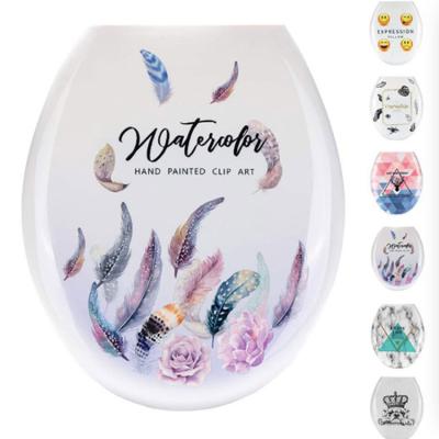 China Slow-end Toilet Seats Good Quality Items Toilet WC Soft Portable Sanitary Seat Cover Printed Fancy Toilet Seat Plastic Toilet for sale