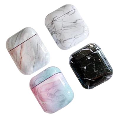 China Airpod Marble Top Dustproof Wireless Earphone Protective PC Protective Cover for sale