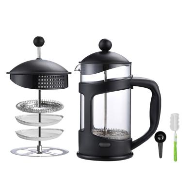 China WITH LID Amazon Stainless Steel 350ml Filter Black Hot Coffee Tea Maker Double Prensa Francesa French Press Coffee Maker for sale