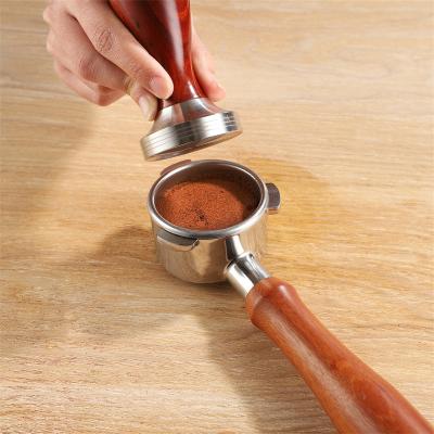 China Sustainable 51mm 54mm 58mm Bottomless Portafilter Coffee With Handle Wooden Bartender Tools Coffee Accessories for sale