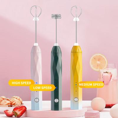 China Various Color Viable Stylish Customized 110v 1200mh Electric Milk Frother Usb Milk Frother Maker Blender Pink Rechargeable Milk Frother for sale