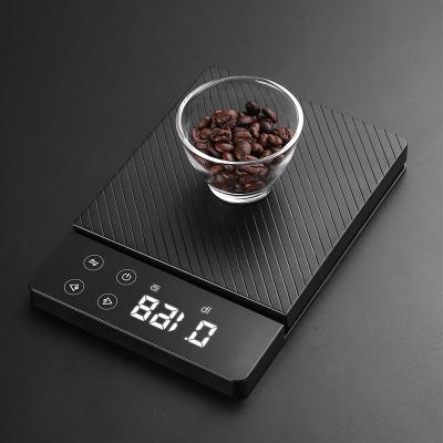 China Household Weighing Electronic Coffee Scale Bascula Digital Vending Scale Black Food Touch Multifunction Hot Safe Smart Electronic Coffee Scale For Household Kitchen for sale