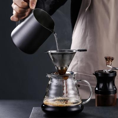 China Hot Sale V60 PORTABLE Reusable Reusable Drip Filter Coffee Maker Stainless Steel Coffee Filter Set Pour Over Coffee Maker for sale