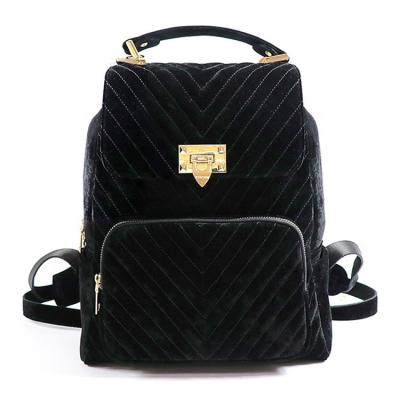 China No Logo Custom Fashion Velvet Backpack Bag 2018 New Design Women for sale