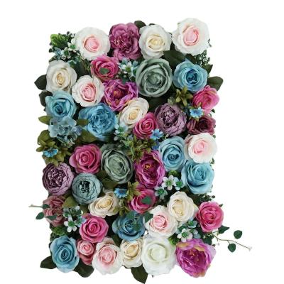 China Exclusively Handcrafted Artificial Flower Wall Backdrop For Wedding Flower Wall Decor Wedding Backdrop Flower Wall Decor for sale