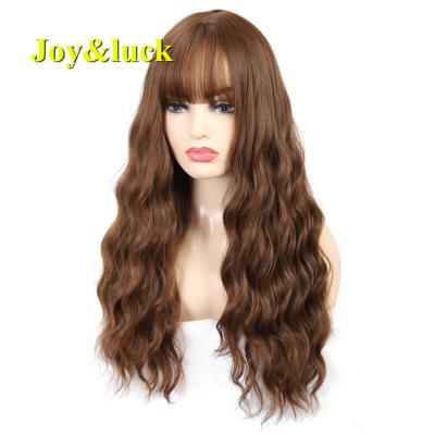 China Synthetic Water Wave Wig Water Wave Wigs Long For Women Brown Color Finger Wave 22inch Cosplay Or Natural Human Hair Daily Use Wigs for sale