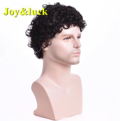 China Wholesale Straight Wigs For Men Black Color Diary Synthetic Wigs Or Men'S Male Natural Curly Curly Wigs Short Party Hairstyle Hair for sale