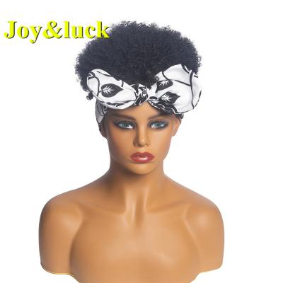 China Ladies Curly Curly Headscarf Wig For Women Ombre Black Hair Headband Afro Shorts African White Curly Curly Headband Wig Synthetic Hair Wigs for sale