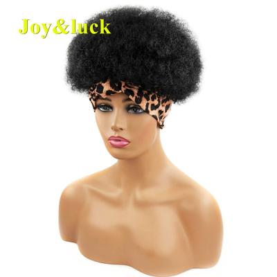 China African Short Curly Curly Head Band Black Hair Ladies Headband Ladies Kinky Curly Headband Wigs For Color Women Synthetic Hair Wigs for sale