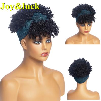 China Afro Curly Blue Curly Curly Ladies Headband Short Natural Afro Headband Wig For Women Color Women Short Headband Wig Synthetic Hair Wigs for sale