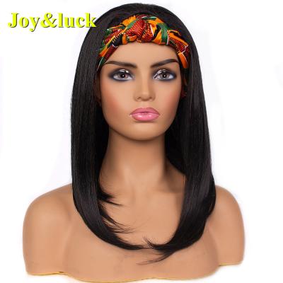 China Wholesale Ladies Straight African Hair Headband Ombre Long Yaki Wigs Natural Straight Wigs For Women Color Synthetic Hair Wigs for sale