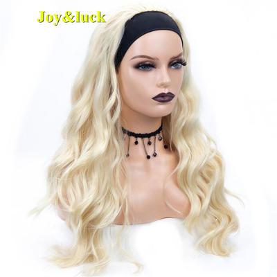 China Natural Body Wave Wigs Body Long Ladies Wholesale Black Wavy Hair Band Head Waves Blonde Headband Wigs For Women Color Synthetic Hair Wigs for sale