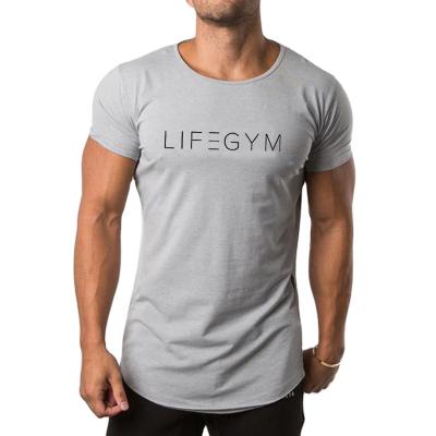 China Wholesale Custom Casual Men's Anti-Wrinkle Scoop Neck T Shirt For Men's Gym Fitted T Shirt for sale