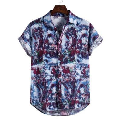 China Hot Sale Summer Hawaiian Floral Print Short Sleeve Shirts Anti-pilling Casual Men's Shirts For Beach And Party Wear for sale