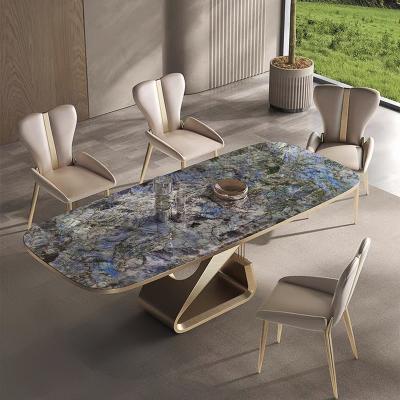 China High hardness new arrival wear resistance and modern dining room furniture marble dining table set luxury home furniture for sale