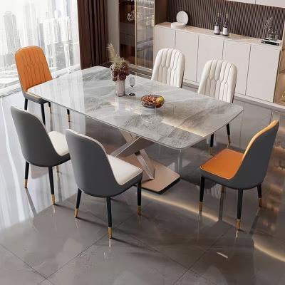 China Wear resistance and design high hardness Italian high hardness 750mm dining table Foshan marble main factory sintered stone dining table set for sale