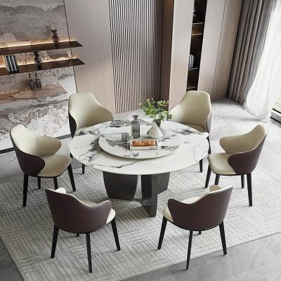 China Convertible Steel Swivel Top Winged Table Sintered Stone Table Dining Table Dining Table Marble Top Dining Laminate Rotating Furniture for sale