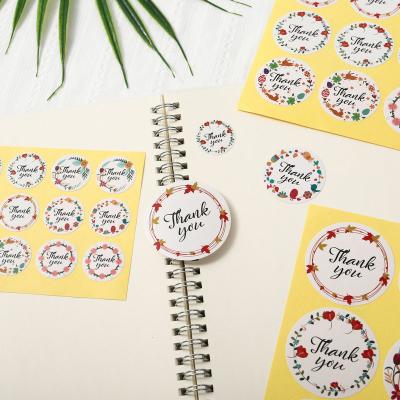 China Strong Adhesive 120 Pieces Per Pack Christmas Sealing Stickers Flower Decor Stickers Custom Happy New Year Festival Label for sale