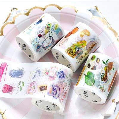 China 5m Sticker 5m Delicious Food Ribbon Diary DIY Adhesive Tape Decorative Japanese Cute Stationery Stickers for sale