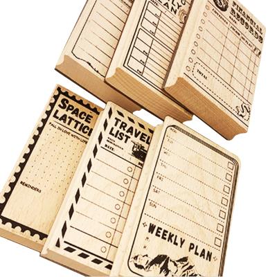 China Retro Wooden Self Count Record Life DIY Decoration Students Stamp Arts Crafts Gifts Stationery for sale