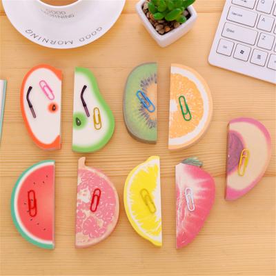 China Kawaii Self Adhesive Fruits Design Sticky Notes Memo Pad Diary Stationery Paper Sticker Office Decoration Supplies for sale