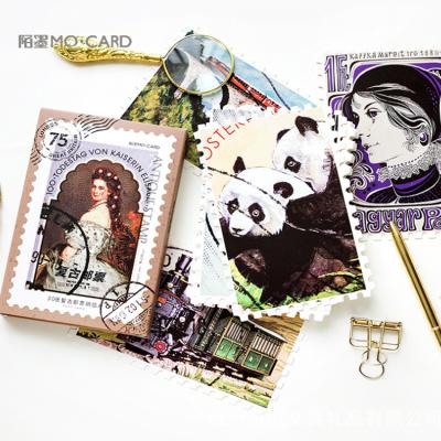 China 30pcs/pack Cute Europe Vintage Stamp Birthday Postcard Set DIY Greeting Card Envelope Gift Birthday Card Gifts for sale