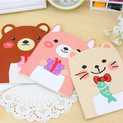 China Fashion Cute Simple Bear Design Small Hardcover Cartoon Portable Easy To Carry Diary Notebook Wholesale for sale