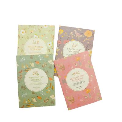 China Hardcover Fancy Series Cute Mini Vintage Flower and Bird Muticolor Notepad Floral Stationary Wrapping Paper Notebook for sale