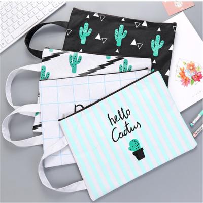 China New Office Cactus A4 Document Bag Folder Bag Large Capacity Oxford Cloth Folder Bag Handbag Office for sale