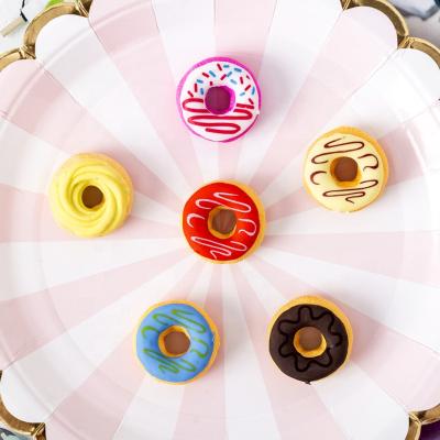 China 6pcs/pack Assembly 3D Stationery/Eco-friendly/Cute/Novelty/Manual/Fancy Candy Student Learning Donut Eraser Wholesale Custom Creative Eraser for sale