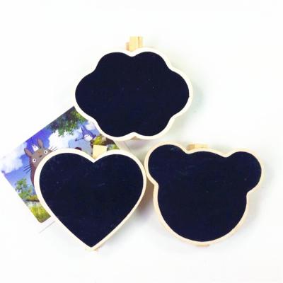 China art & Mini Blackboard Wooden Clips School Office Supplies Wedding Party Card Pictures Holder Cute Collectable Message Folder for sale