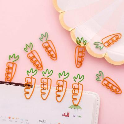 China art & Lovely Cute Carrot Collectable Form Metal Clip Stationery Escolar Papelaria Material Papel Metal Clips Office Supplies for sale