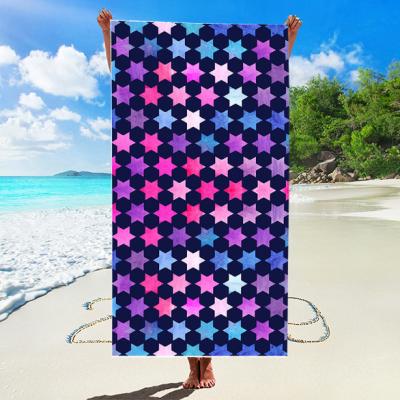 China Anti Dust Mite Custom Sublimation Hot Sale Summer Microfiber Sand Printed Free Beach Towel Quick Dry With Logo Towel Beach for sale