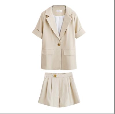 China 2021 New Yang Fan Goddess Temperament Temperament Short Fashion Petite Shorts Suit 2021 Professional Two-piece Sleeeve Suit for sale